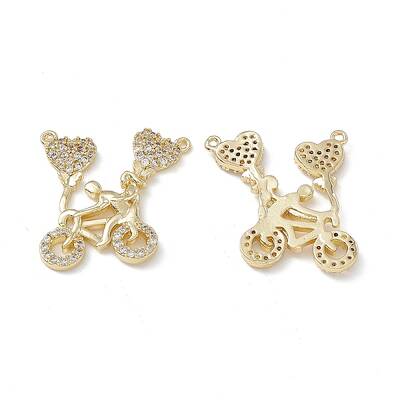 Brass Micro Pave Cubic Zirconia 2-Loop Pendants