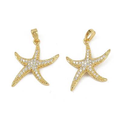 Brass Micro Pave Cubic Zirconia Pendants