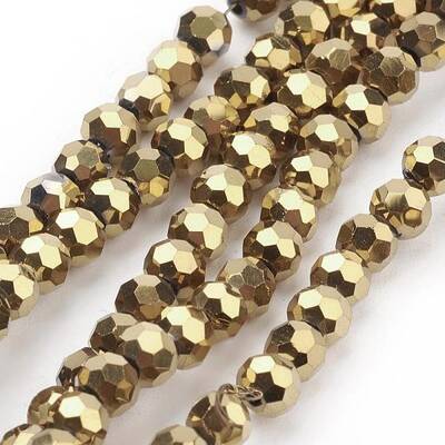 Electroplate Glass Bead Strands