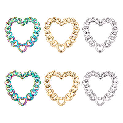 6Pcs 3 Colors 304 Stainless Steel Linking Rings