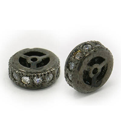 Brass Cubic Zirconia Beads