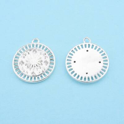 Rack Plating Brass Micro Pave Clear Cubic Zirconia Pendants