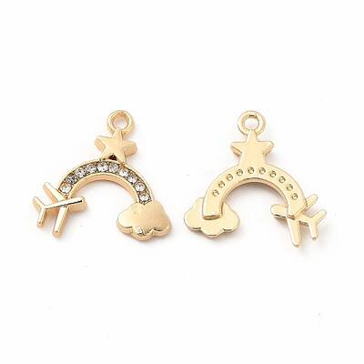 Rack Plating Eco-friendly Alloy Rhinestone Pendants