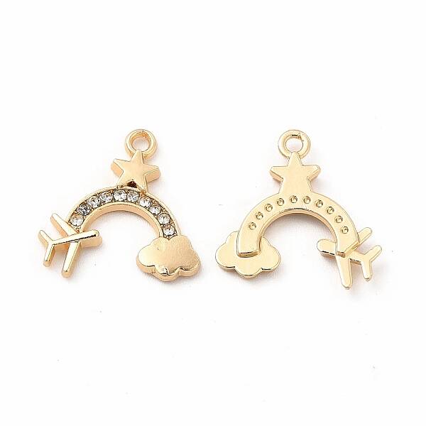 Rack Plating Eco-friendly Alloy Rhinestone Pendants
