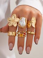 Baroque Style Ring Set, Fashionable Jewelry for Women & Girls, Trendy All-match & Exquisite Jewelry for Birthday Gift, Gifts ...