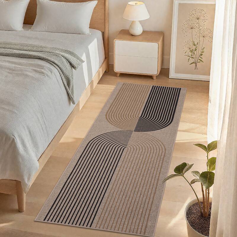 Garvee Modern Jute Runner Rug - Non-Slip, Washable, Arch Striped, mark Resistant, Farmhouse Carpet for Hallway, Kitchen, Bath...