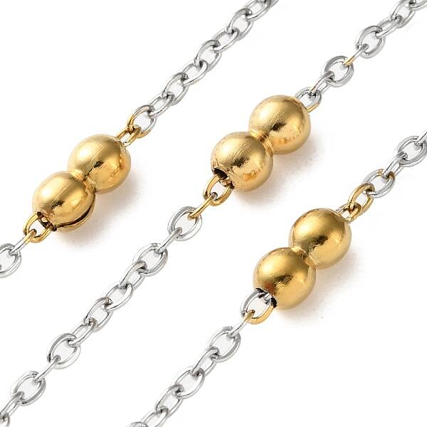 304 Stainless Steel Cable Chains with Beads