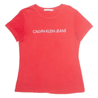 CALVIN KLEIN JEANS Womens T-Shirt Red XL