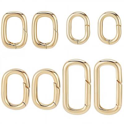 8Pcs 4 Styles Brass Twister Clasps
