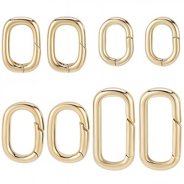 8Pcs 4 Styles Brass Twister Clasps