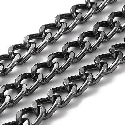 Oxidation Aluminum Diamond Cut Faceted Curb Chains