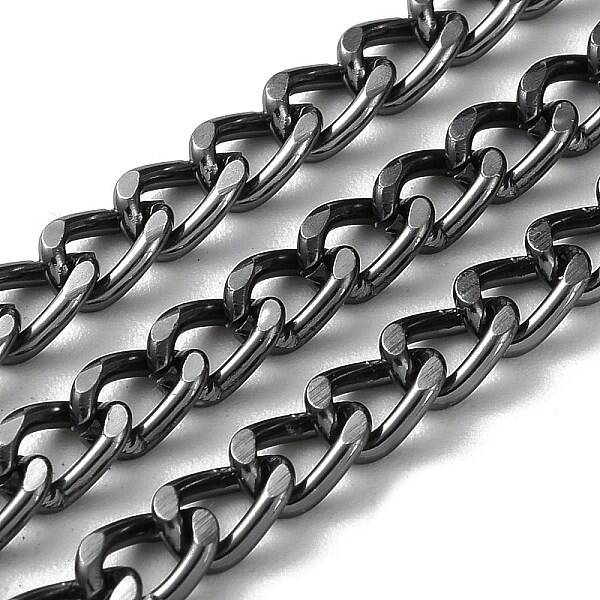 Oxidation Aluminum Diamond Cut Faceted Curb Chains
