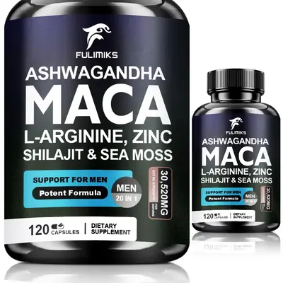 20 in 1 High-Potency MEGNETA Maca Root with L-Arginine & L-Citrulline Acid - Energy, Desire & Prostate Health - Men's Capsule...