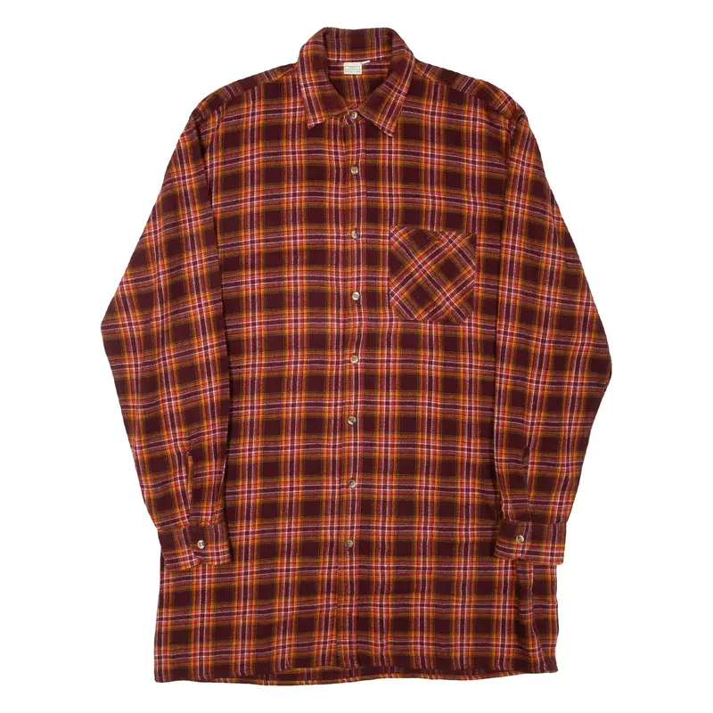 Mens Shirt Red Check Long Sleeve XL