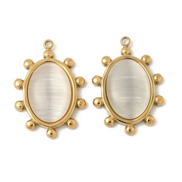 304 Stainless Steel Cat Eye Pendants