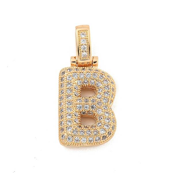 Brass Micro Pave Clear Cubic Zirconia Pendants