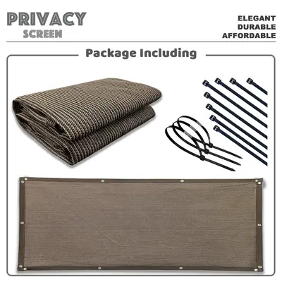 Privacy Screen 2FT-6FT Tall Balcony Fence Windscreen with Enforced Hems & Grommets for Outdoor Patio Canopy Adjustable Canopy...