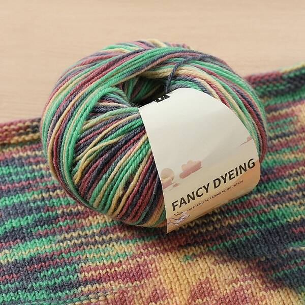 Wool Rainbow Segment Dyed Knitting Yarn