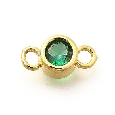 Brass Cubic Zirconia Connector Charms