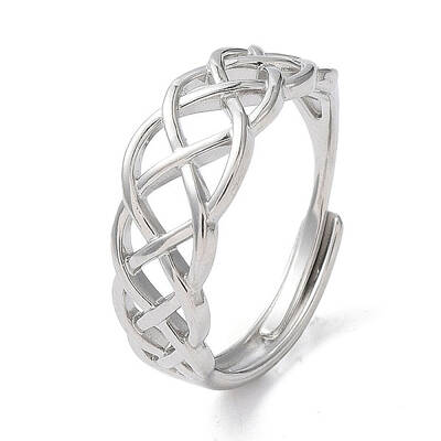 Non-Tarnish 304 Stainless Steel Hollow Sailor's Knot Adjustable Rings