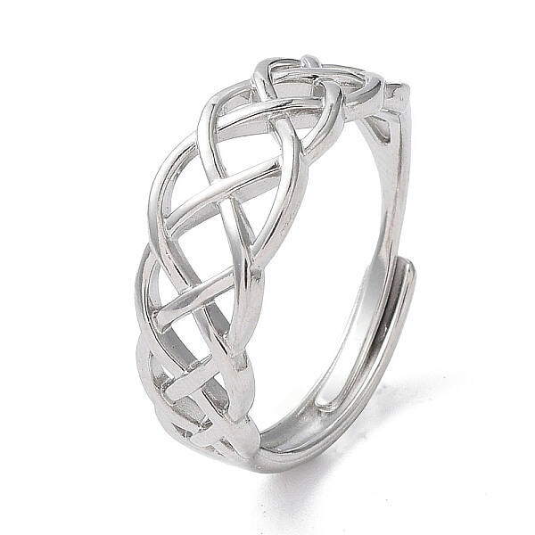 Non-Tarnish 304 Stainless Steel Hollow Sailor's Knot Adjustable Rings