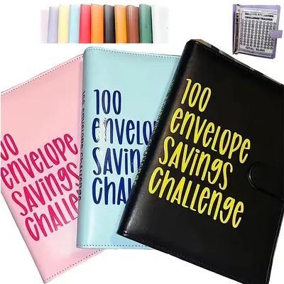 100 Envelope Challenge Binder Piggy Bank |Easy and fun way to save $5050 - Savings Challenge Binder, Budget Binder with Cash ...