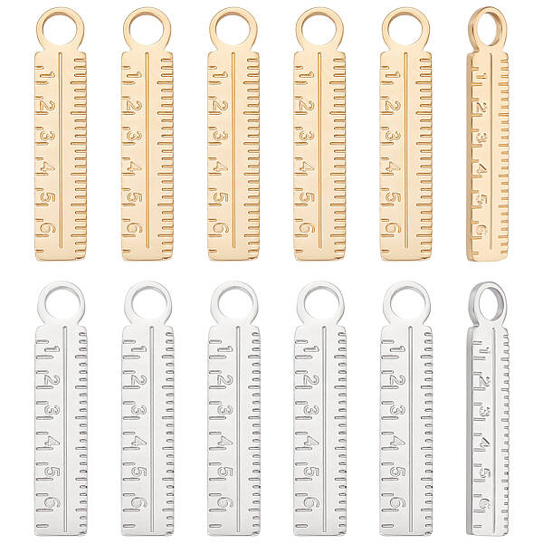 12Pcs 2 Colors 304 Stainless Steel Pendants