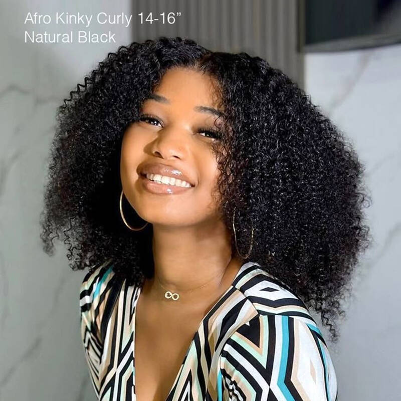 ISEE Afro Curly Wear Go Preplucked Glueless Lace Closure Wig with HD Lace Beginner Friendly