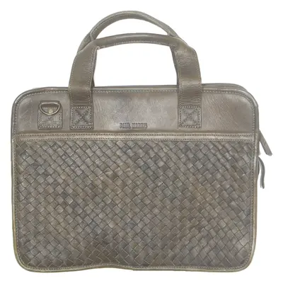 PAUL MARIUS Mens Laptop Bag Brown Leather