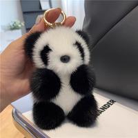 Cute  Plush Panda Keychain with Free handbag,Handmade,Cute Panda Design Bag Charm,Gift For Girls holiday gift Handmade Pom Po...
