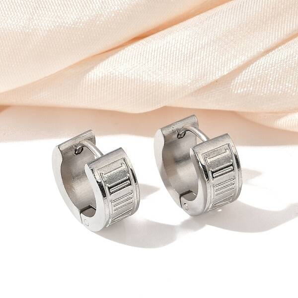 304 Stainless Steel Polishing Effect Hoop Earrings