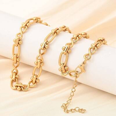 304 Stainless Steel Oval Infinity Link Chain Necklaces for Women Men