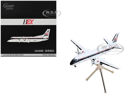 Saab 340A Commercial Aircraft Delta Connection - Business Express Airlines (N749BA) White with Dark Blue and Red Stripes G...