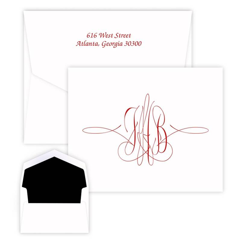 Virginia Monogram Note - Raised Ink