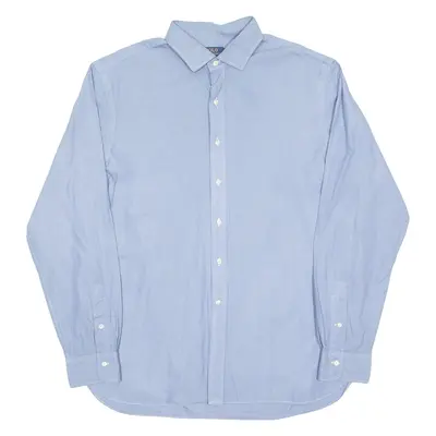 POLO RALPH LAUREN Slim Fit Mens Plain Shirt Blue Long Sleeve 2XL