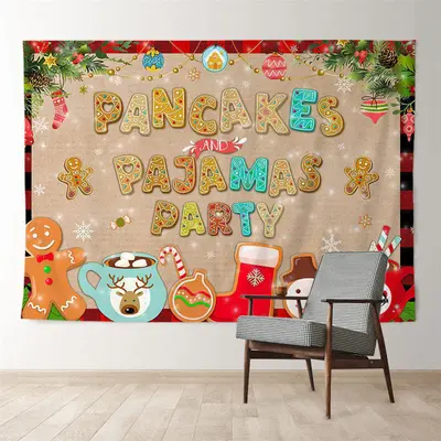 Aperturee Ginger Pancakes And Pajama Bauble Xmas Backdrop