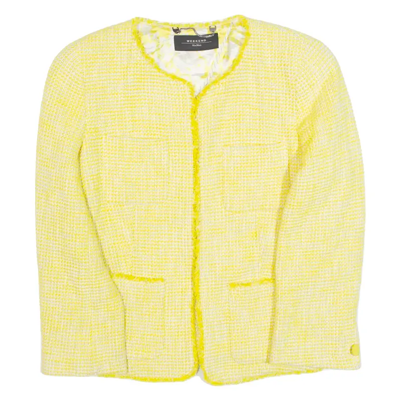 MAX MARA WEEKEND Open Womens Blazer Jacket Yellow UK 10