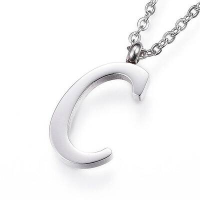 Non-Tarnish 304 Stainless Steel Initial Pendant Necklaces