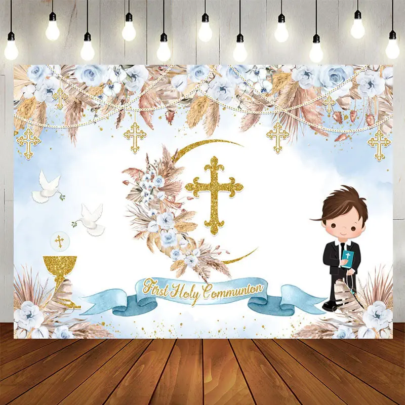 Aperturee First Communion Floral Boho Baby Shower Backdrop