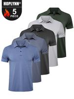 HOPLYNN 5 Pack Mens Polo Shirts Quick Dry Short Sleeve Golf T Shirt Performance Moisture Wicking Casual Workout men's clothin...