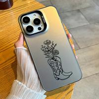 With Western Cowboy Boots Pattern Case for IPhone 16 15 14 Pro Max 13 12 11 XR XS Plus Shockproof Anti-Scratch Durable PC Bac...