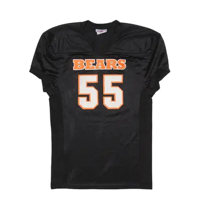 TEAMWORK Chicago Bears 55 Jersey Black 90s V-Neck Short Sleeve Boys XL