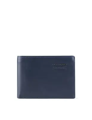 Piquadro, leather wallet, coin purse, blue, for men