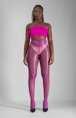 LECHERY® LUSTROUS SILKY SHINY 20 DENIER SHEER PANTYHOSE TIGHTS • PINK | Size: L/XL | Color: PINK