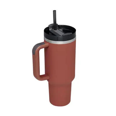 40 Oz Tumbler With Handle Straw Insulated, Stainless Steel Spill Proof Vacuum Coffee Cup Tumbler With Lid Tapered Mug Gifts F...