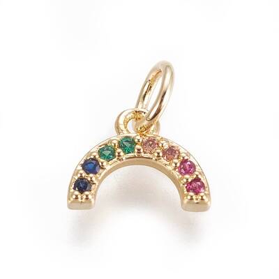 Brass Micro Pave Cubic Zirconia Charms