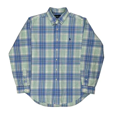 Ralph Lauren Checked Shirt - Large Blue Cotton
