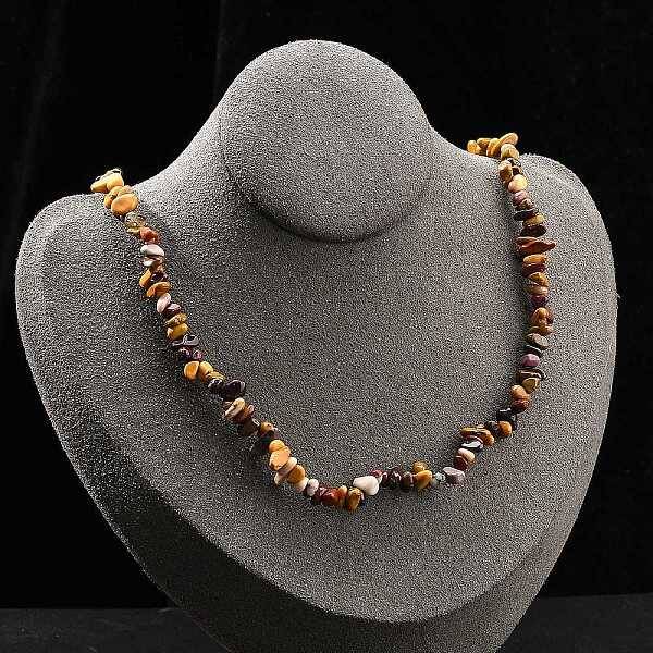 Natural Mookaite Chip Beaded Necklaces for Men Women