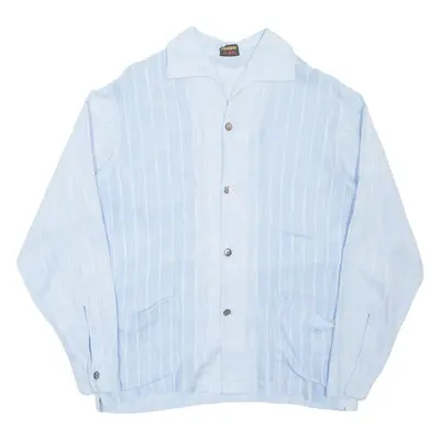 RESISTO Mens Plain Shirt Blue Long Sleeve M