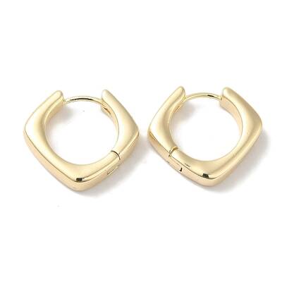 Rhombus Brass Hoop Earrings for Women